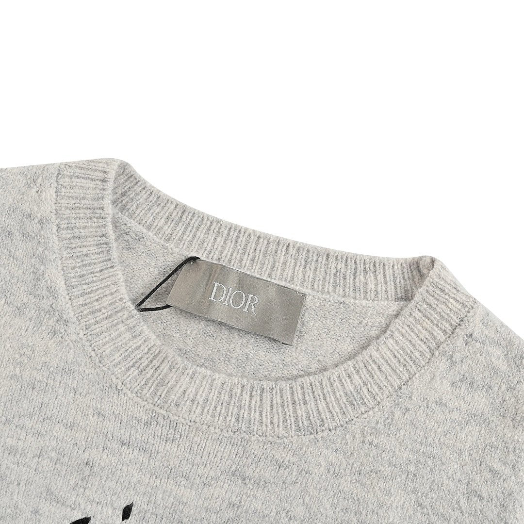 Dior Lily Of The Valley Knit Grey Sweater