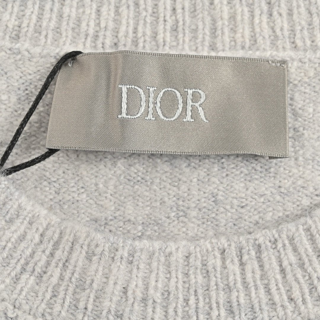 Dior Lily Of The Valley Knit Grey Sweater