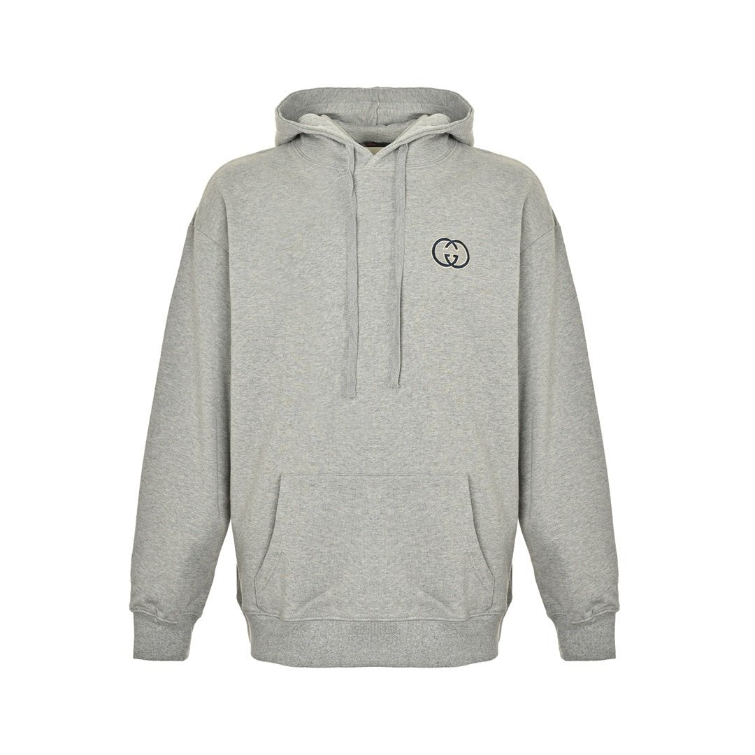 Gucci Cotton Jersey Hooded Sweatshirt Grey