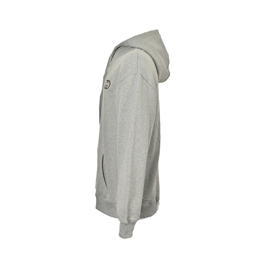 Gucci Cotton Jersey Hooded Sweatshirt Grey