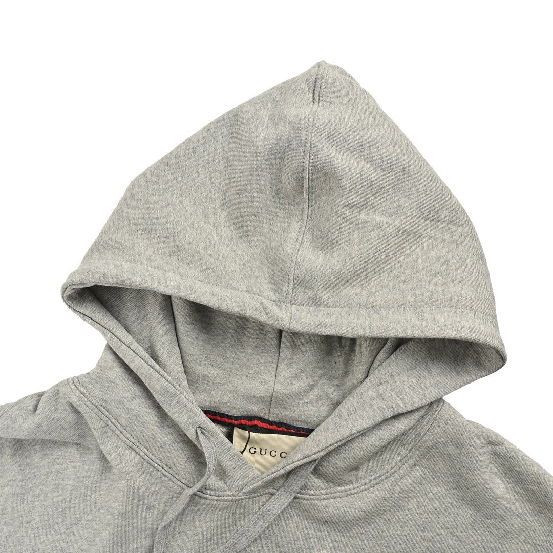 Gucci Cotton Jersey Hooded Sweatshirt Grey