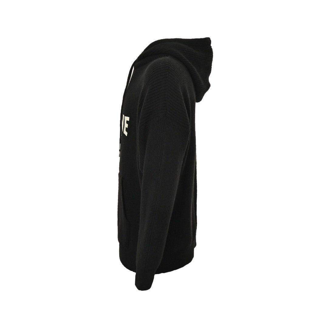 Celine Hooded Wool Hooded Sweater Black Oversized