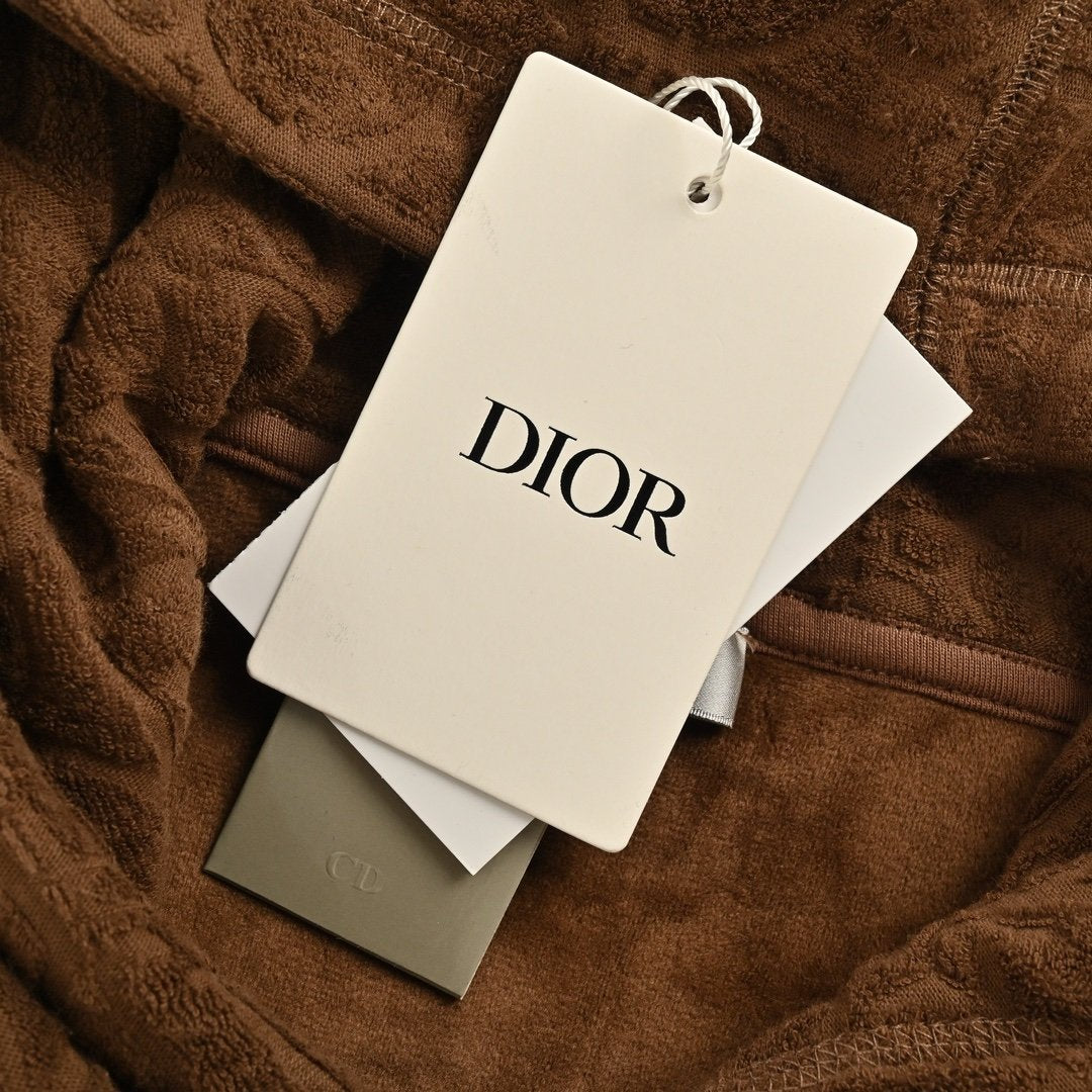 Dior Oblique Towelling Terry Brown Hoodie