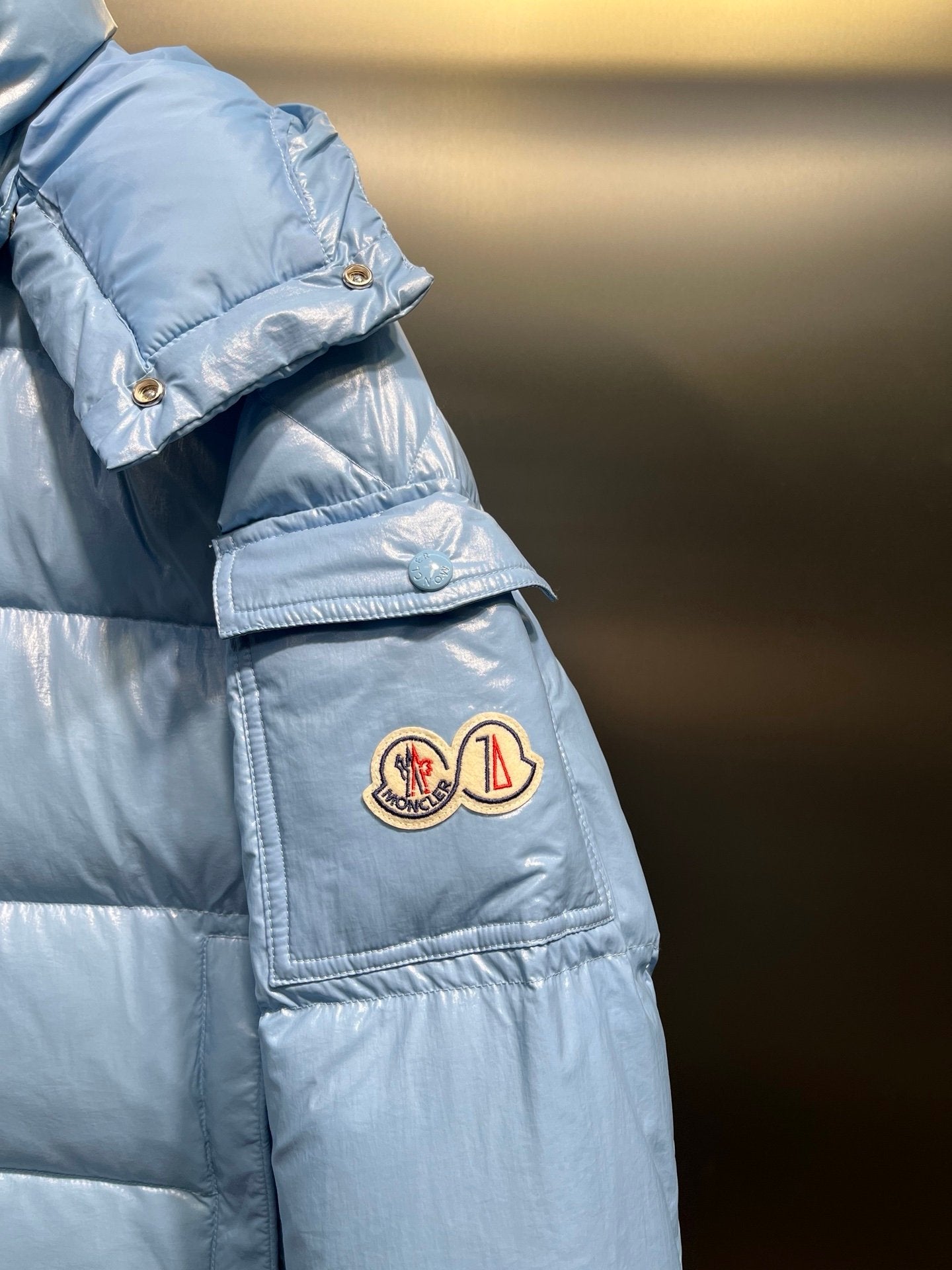 Moncler Maya 70 Hooded Down Jacket Sky Blue