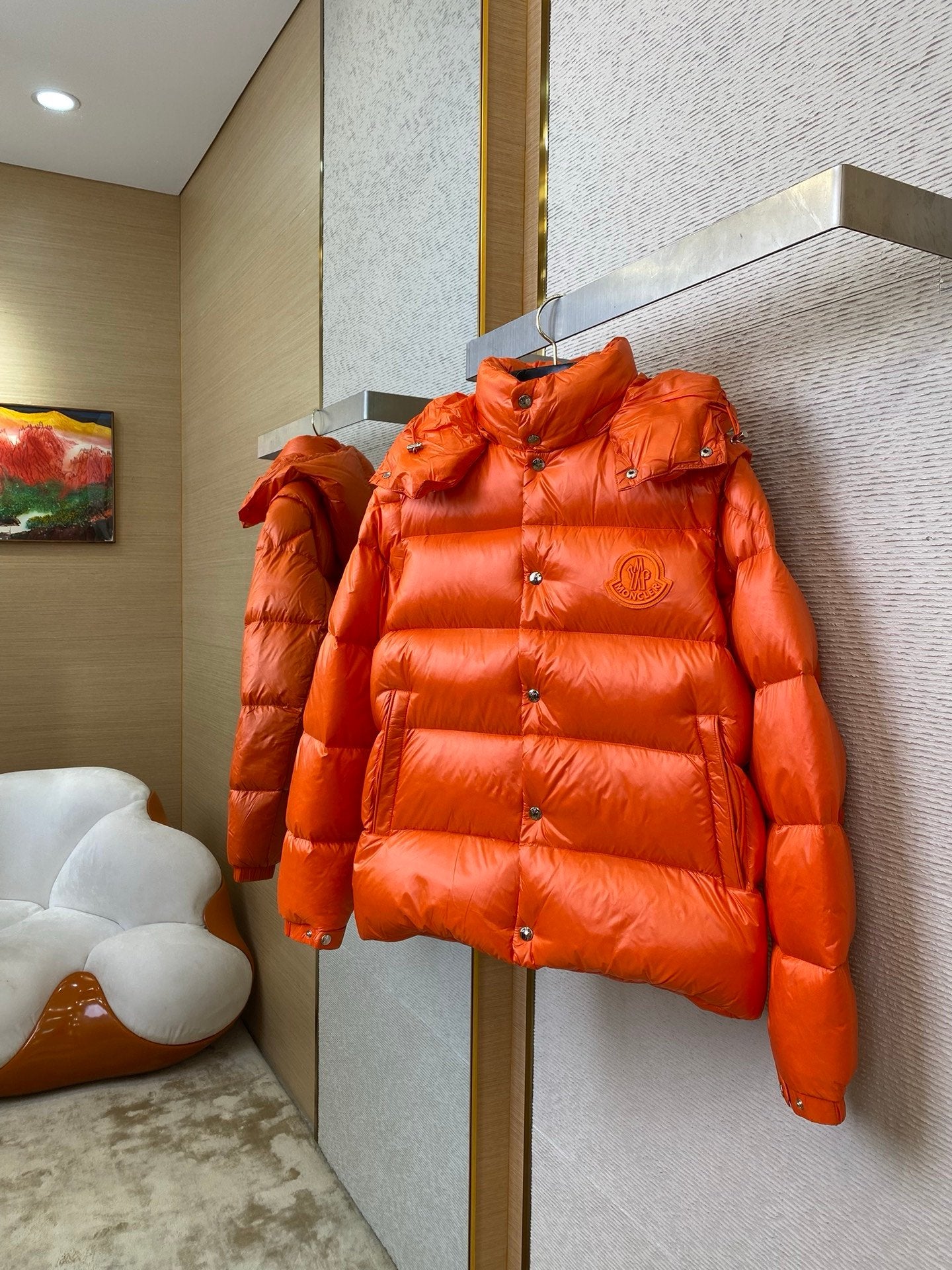 Moncler Lamentin Quilted Puffer Jacket Orange