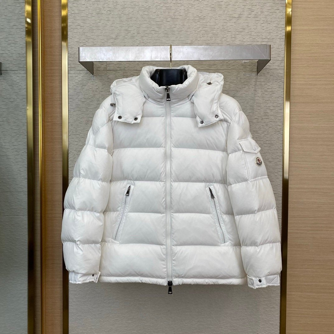 Moncler Maya  Hooded Down Jacket White