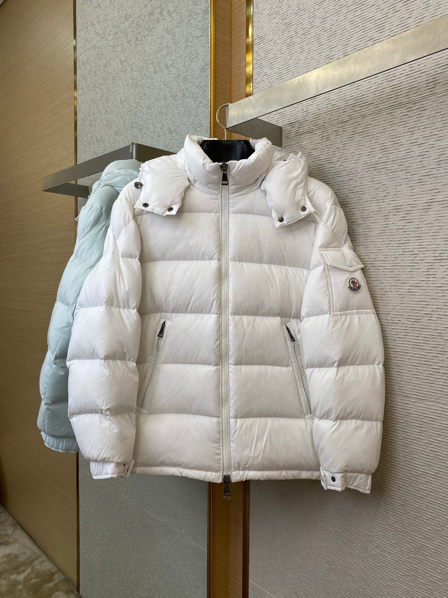 Moncler Maya  Hooded Down Jacket White