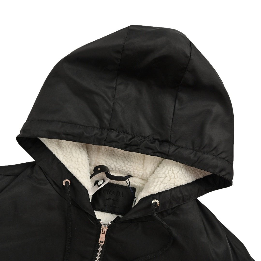 Prada Re-Nylon Bomber Jacket Black