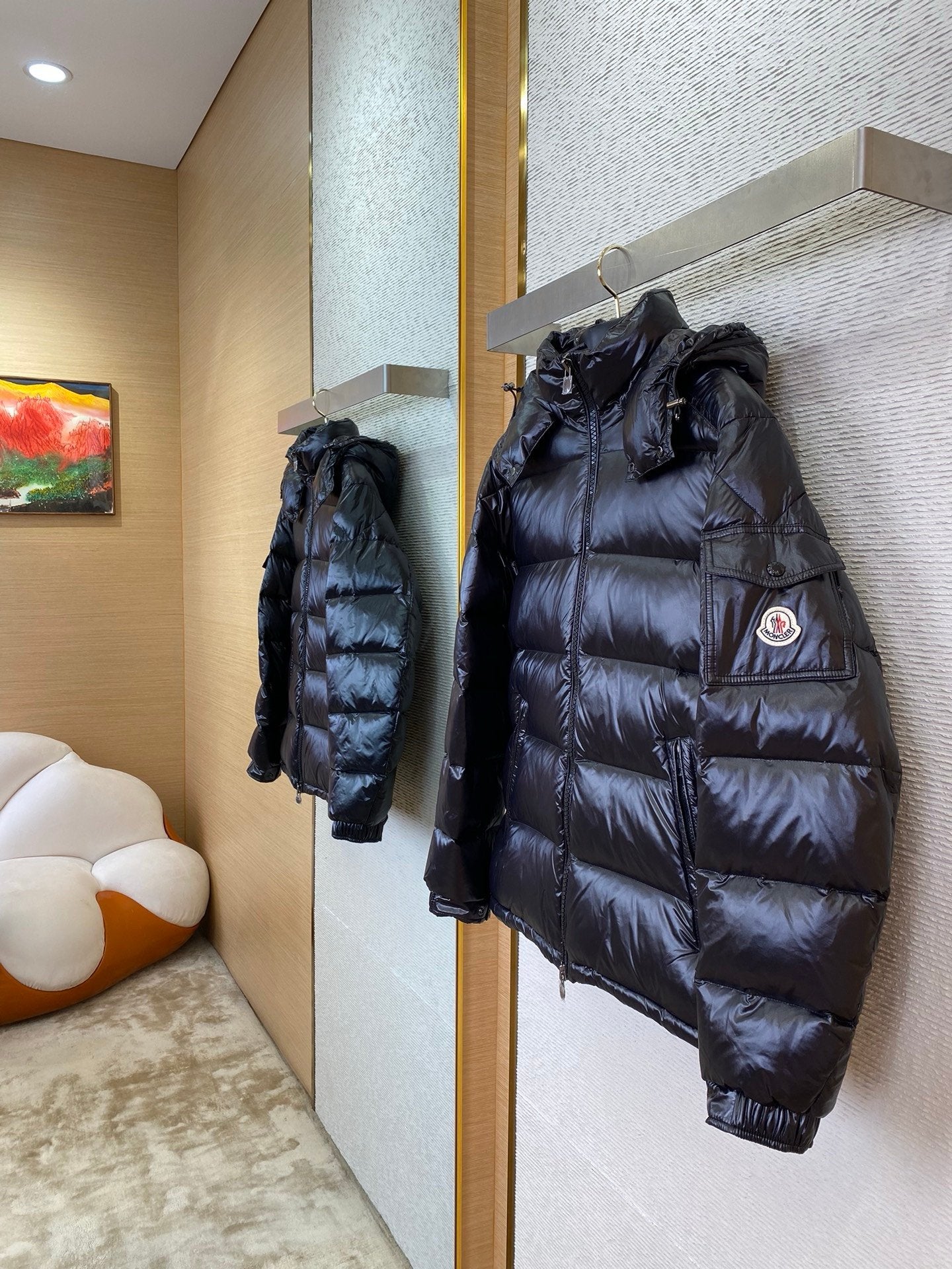 Moncler Maya  Hooded Down Jacket Black