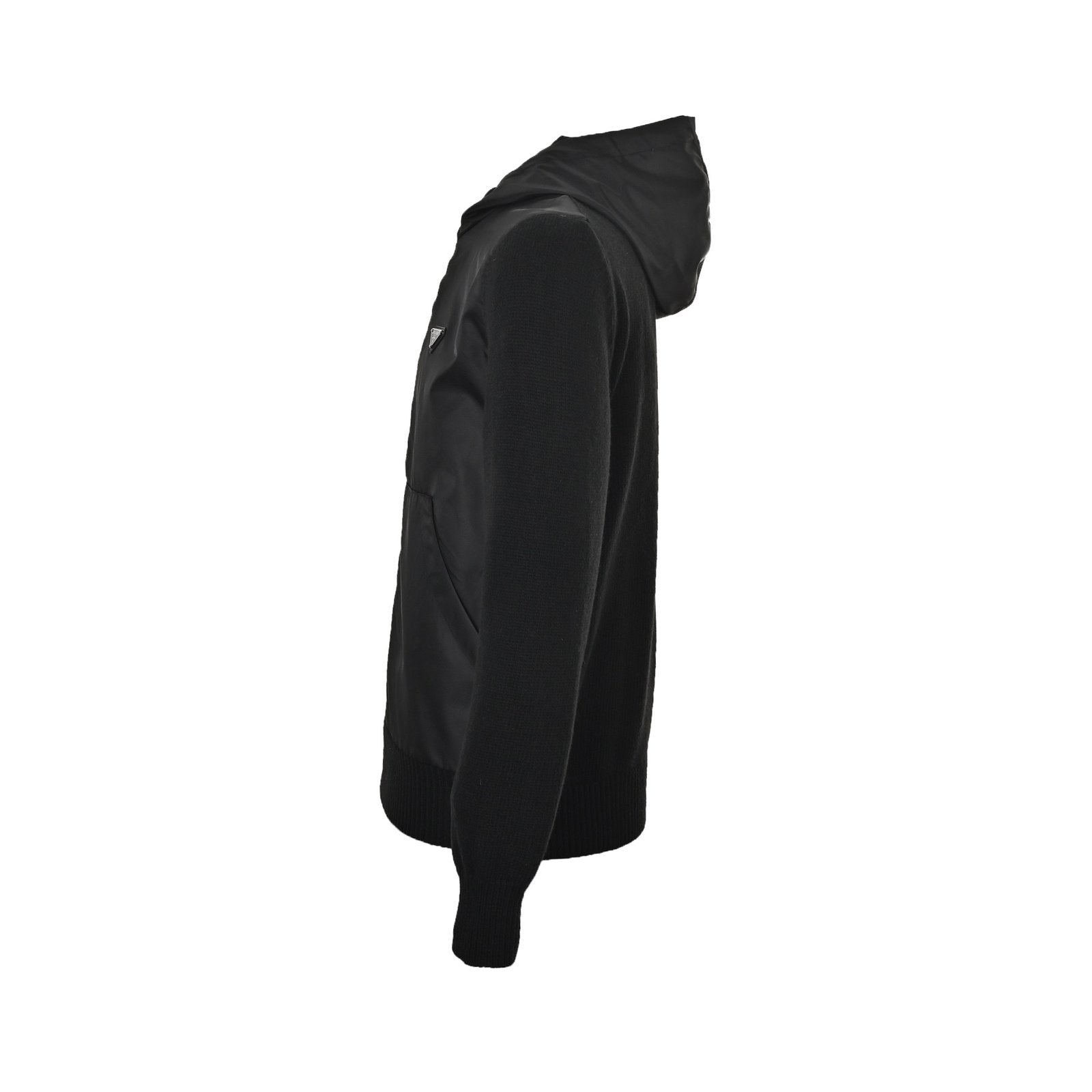 Prada Triangle Logo Hooded Jacket Black