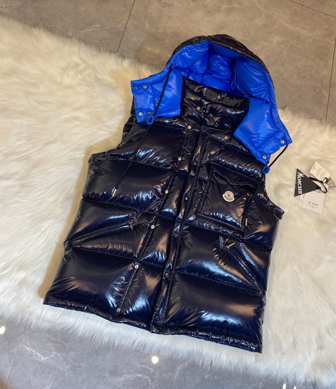 Moncler Karakorum Ripstop Hooded Down Jacket Navy Blue