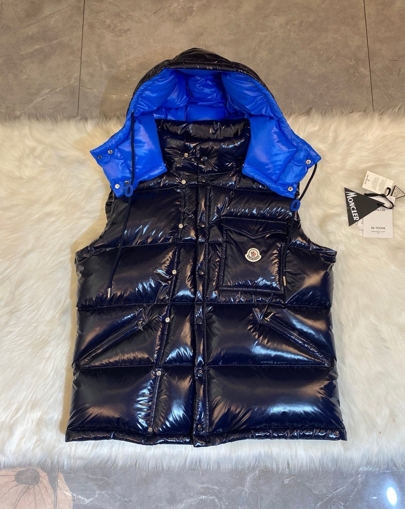 Moncler Karakorum Ripstop Hooded Down Jacket Navy Blue