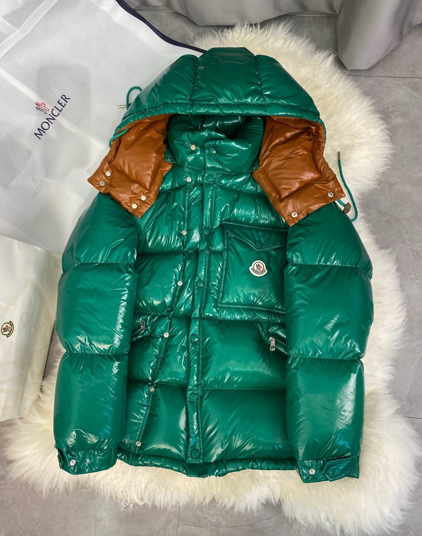 Moncler Karakorum Ripstop Hooded Down Jacket Green