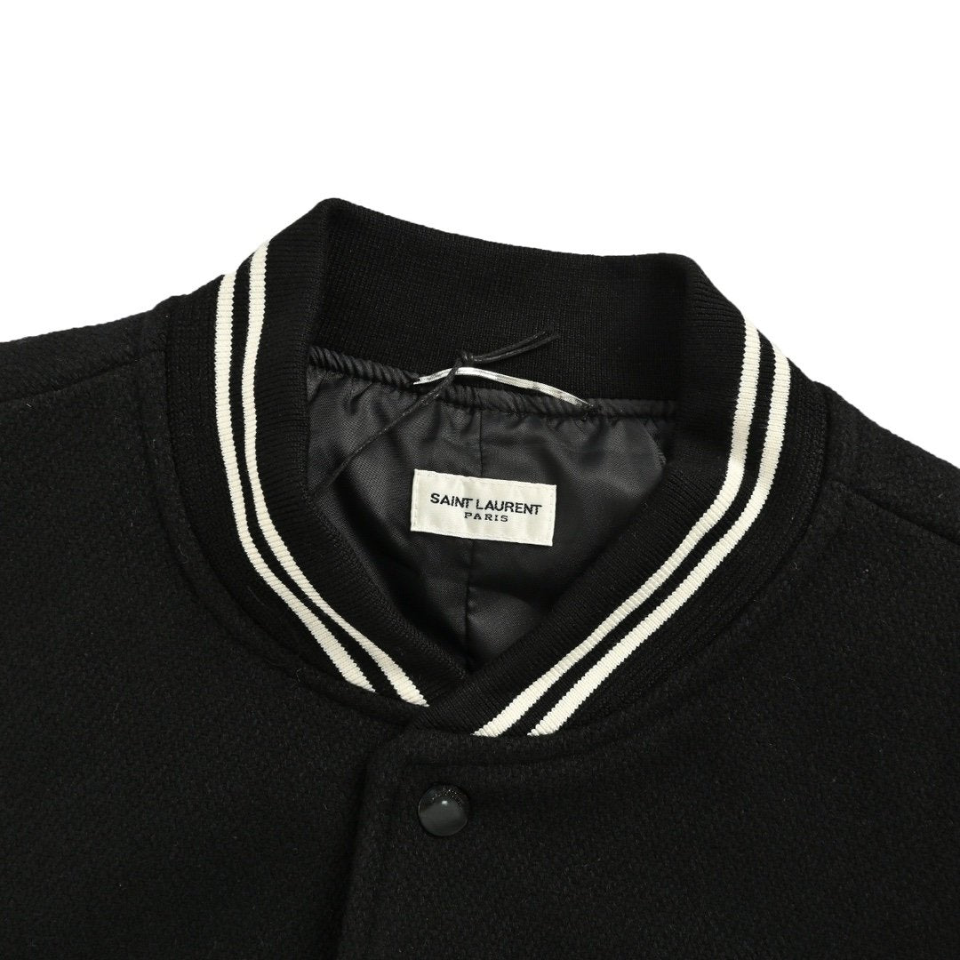 Saint Laurent Wolblend Bomber Jack Black/White