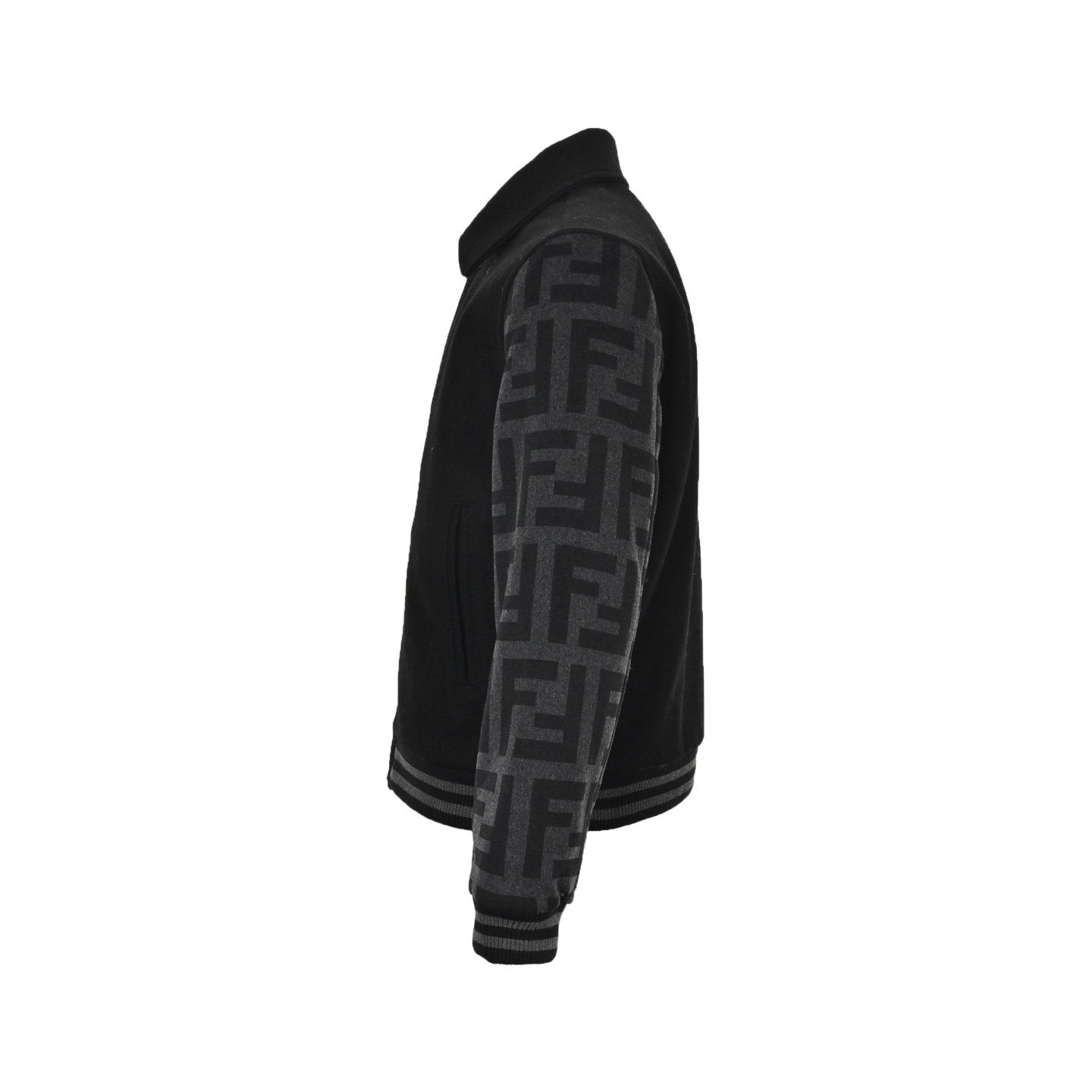 Fendi Blouson Wool Jacket Black