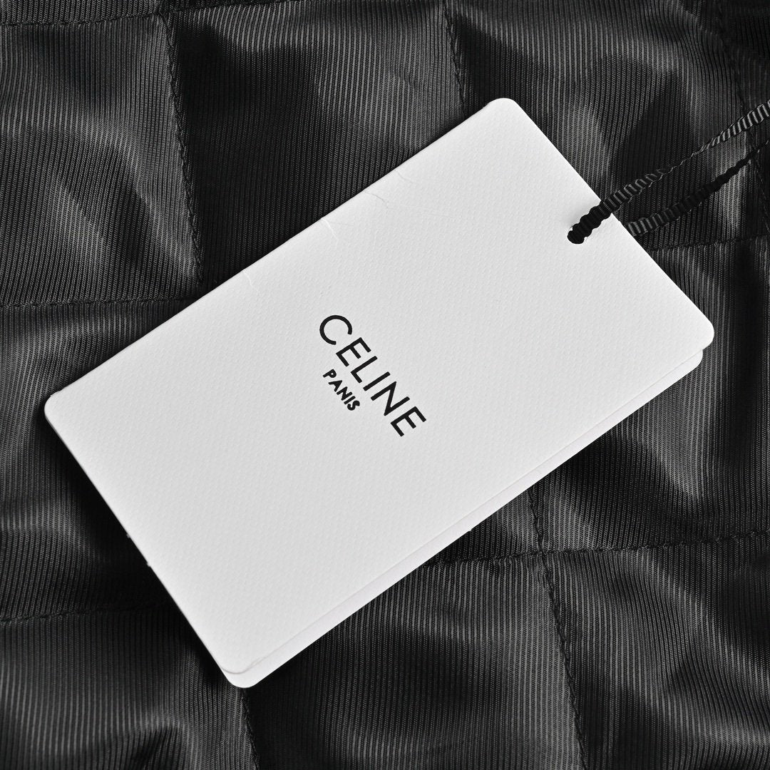 Celine Homme Teddy Logo-Appliquéd Satin Varsity Jacket Black