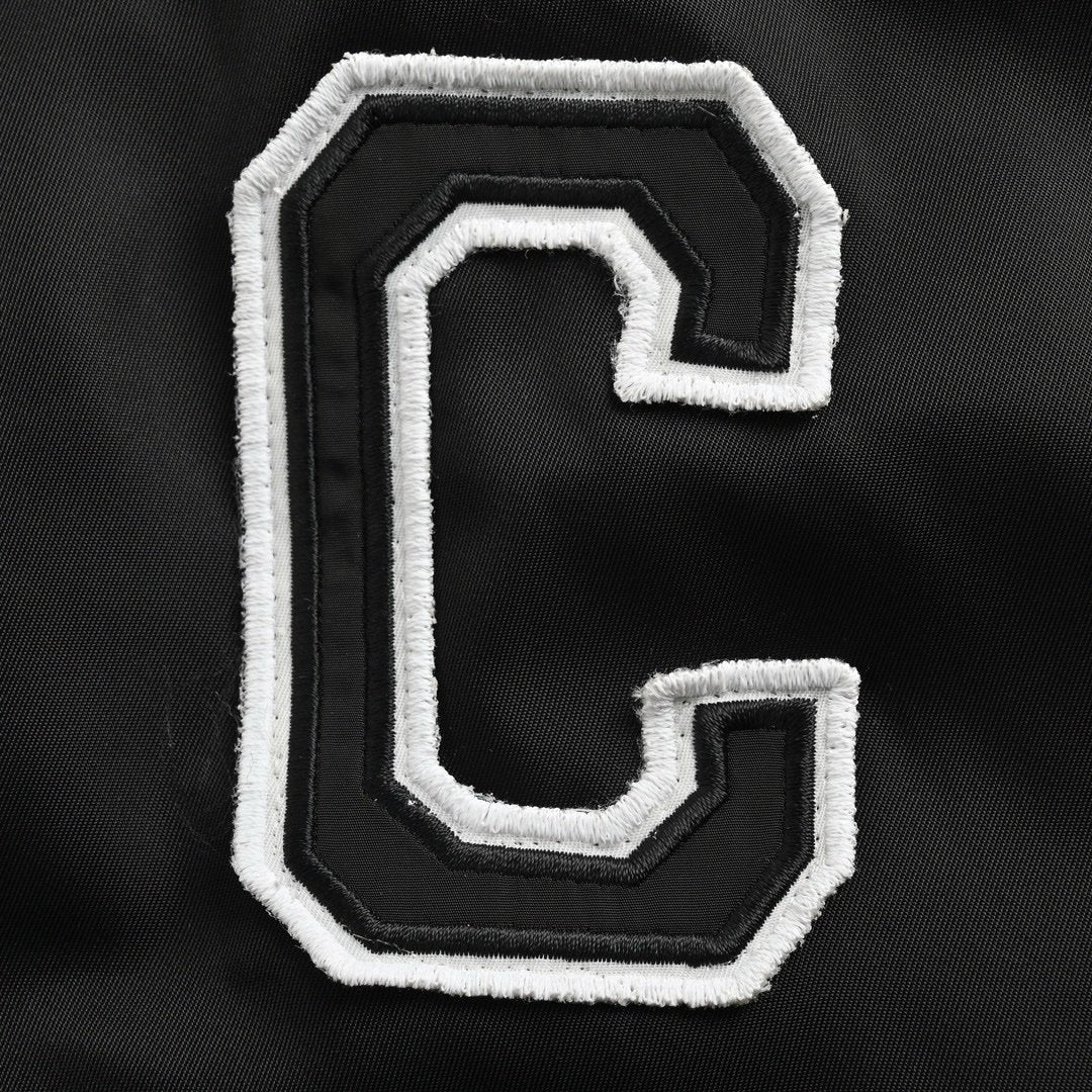 Celine Homme Teddy Logo-Appliquéd Satin Varsity Jacket Black