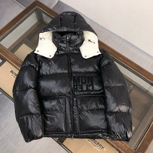 Moncler Black Abbaye Down Jacket Black/White