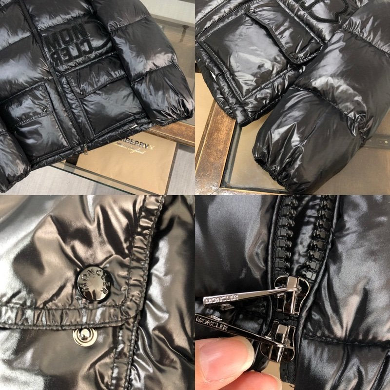 Moncler Black Abbaye Down Jacket Black/White