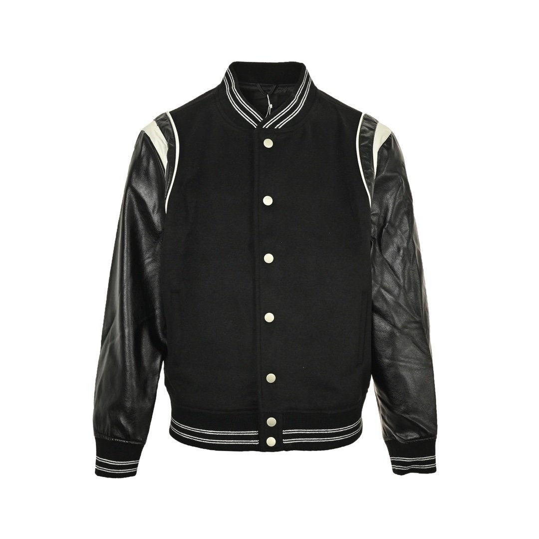 Givenchy Varsity Jack In Cotton Black Leather