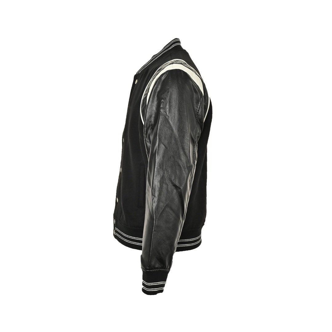 Givenchy Varsity Jack In Cotton Black Leather