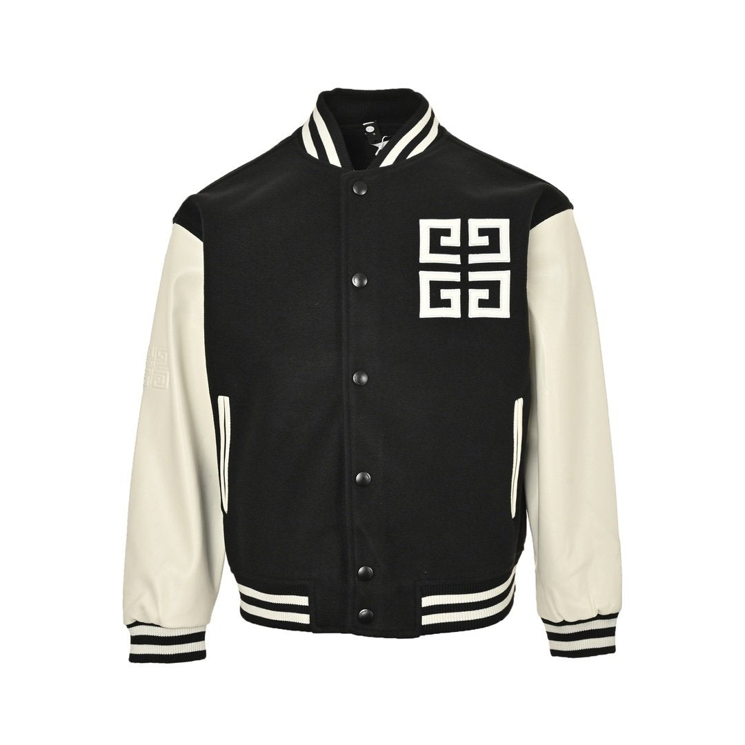 Givenchy Varsity Jack In Black White Leather