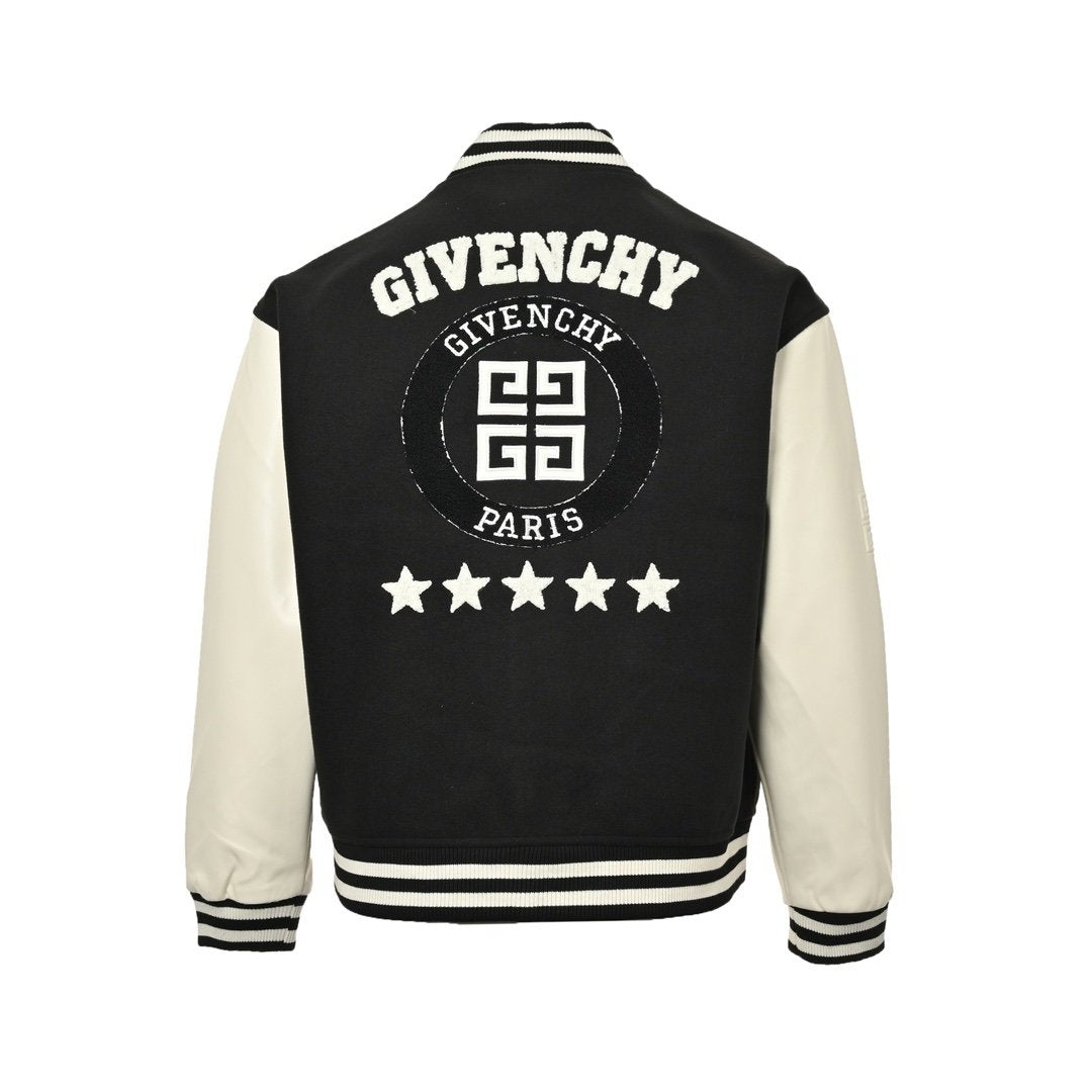 Givenchy Varsity Jack In Black White Leather