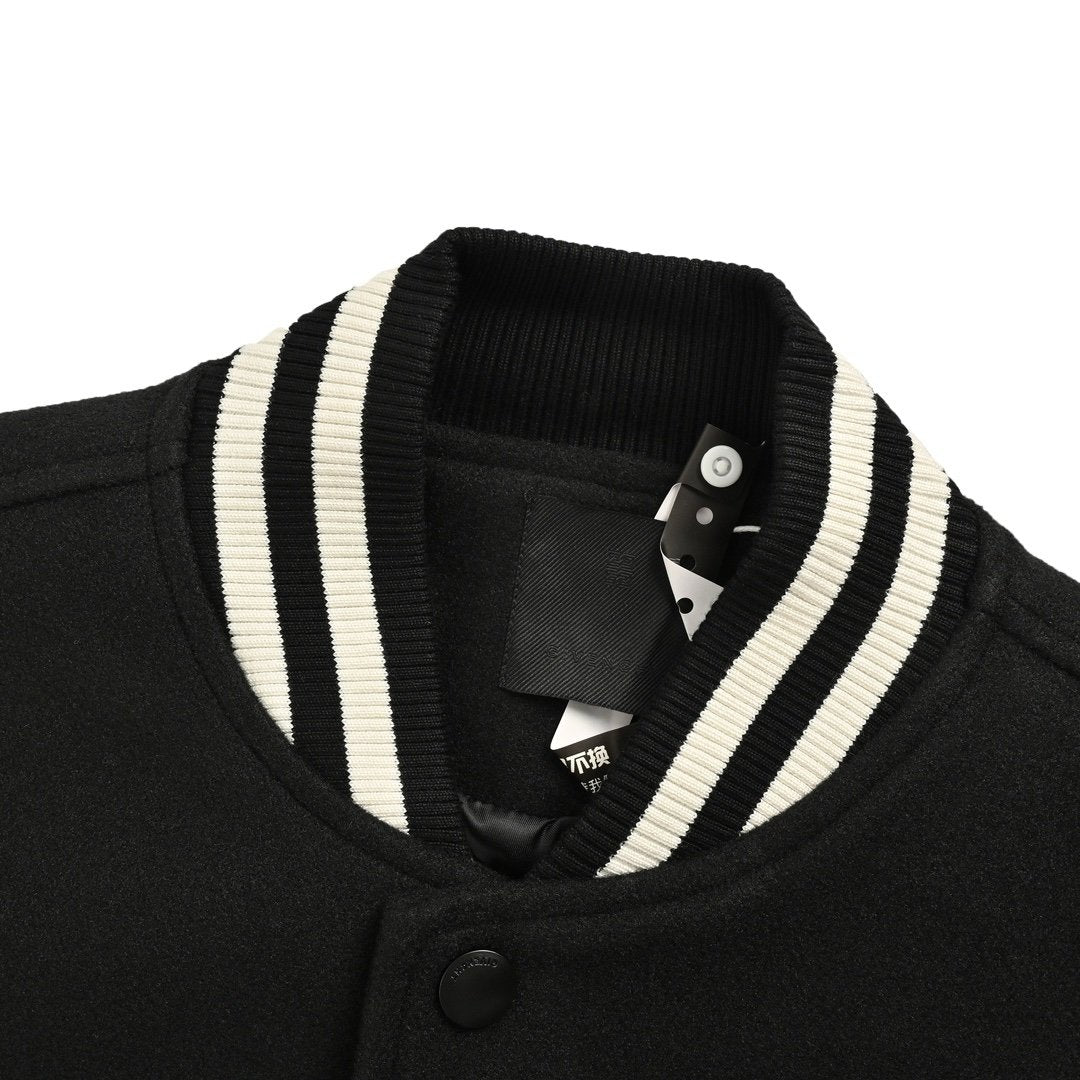 Givenchy Varsity Jack In Black White Leather