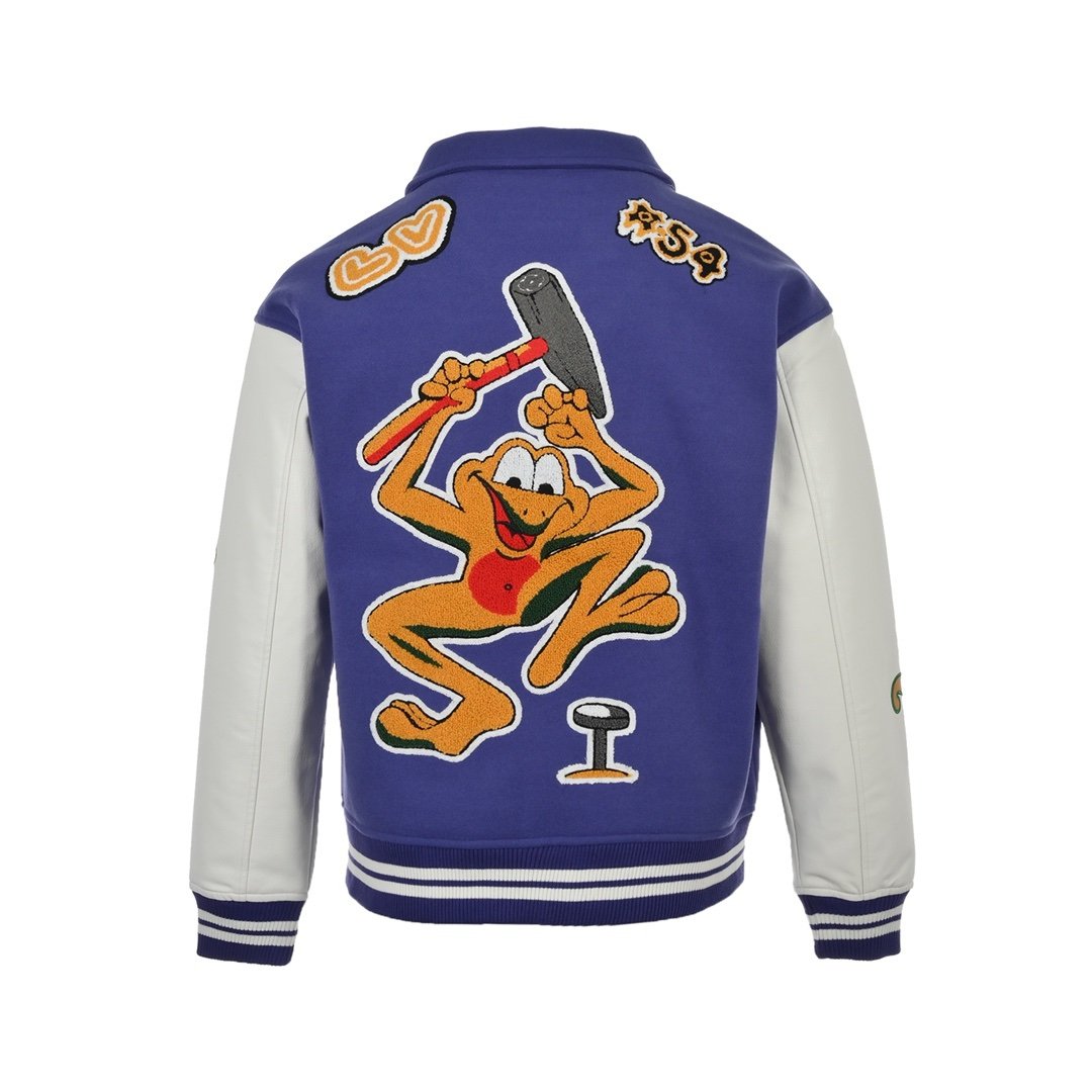Louis Vuitton Multi-Patches Mixed Leather Varsity Blouson Purple