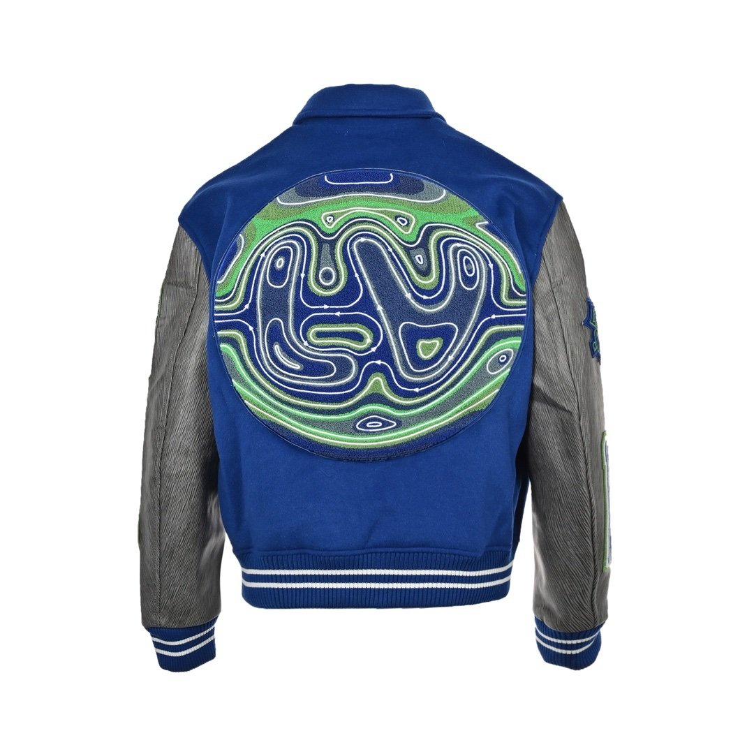 Louis Vuitton Embroidered Varsity Blouson Blue
