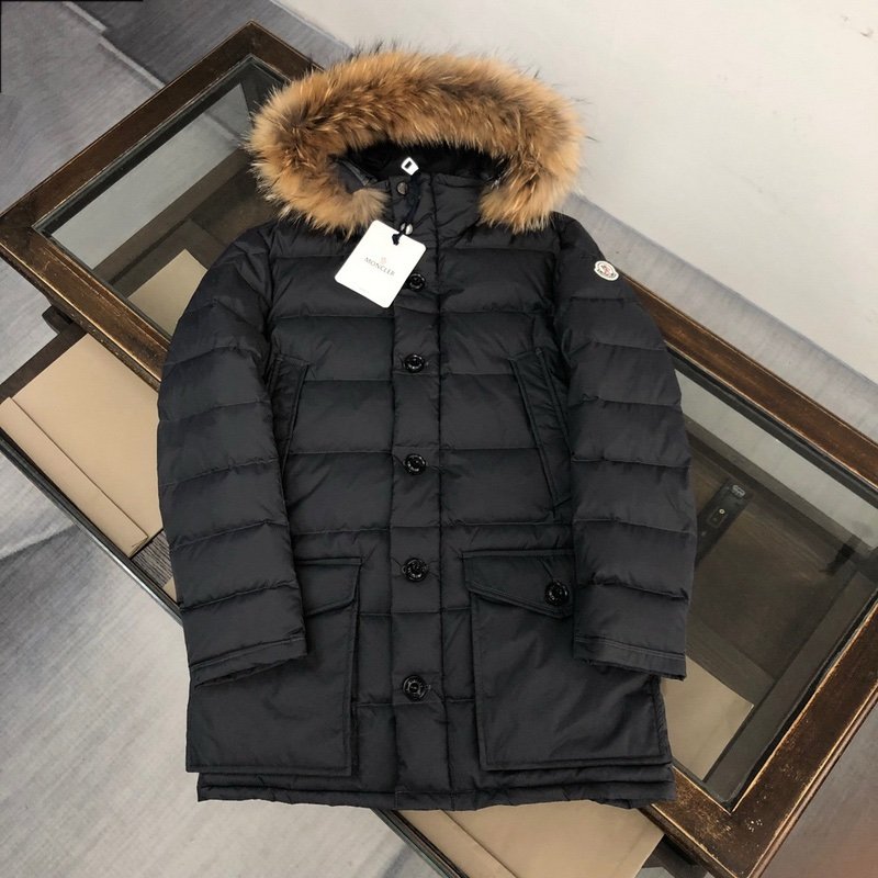 Moncler Clunye Hooded Mid-Length Down Jacket Black
