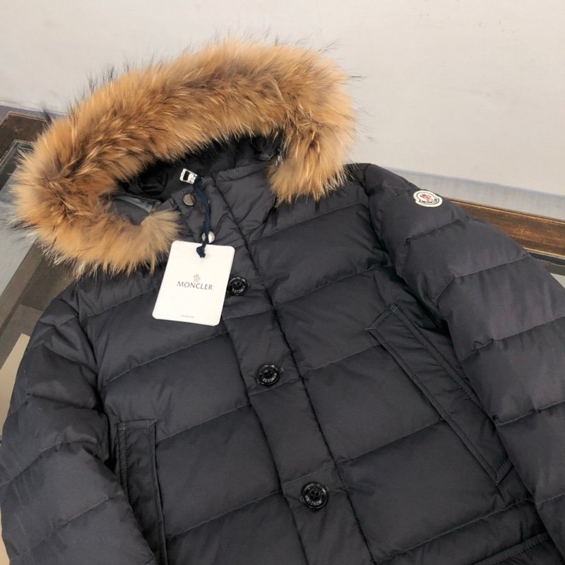 Moncler Clunye Hooded Mid-Length Down Jacket Black