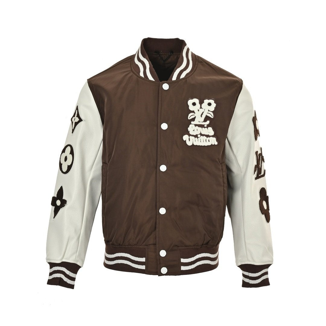 Louis Vuitton Varsity Blouson Brown Leather