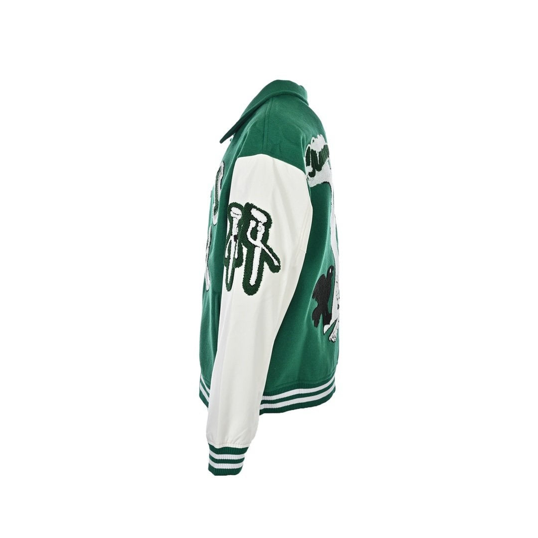 Louis Vuitton Varsity Leather Jacket Green