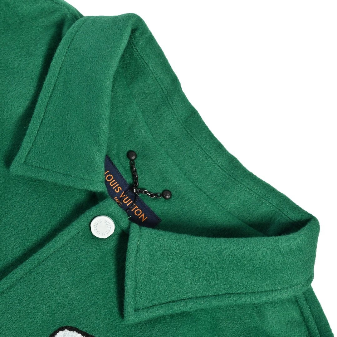Louis Vuitton Varsity Leather Jacket Green