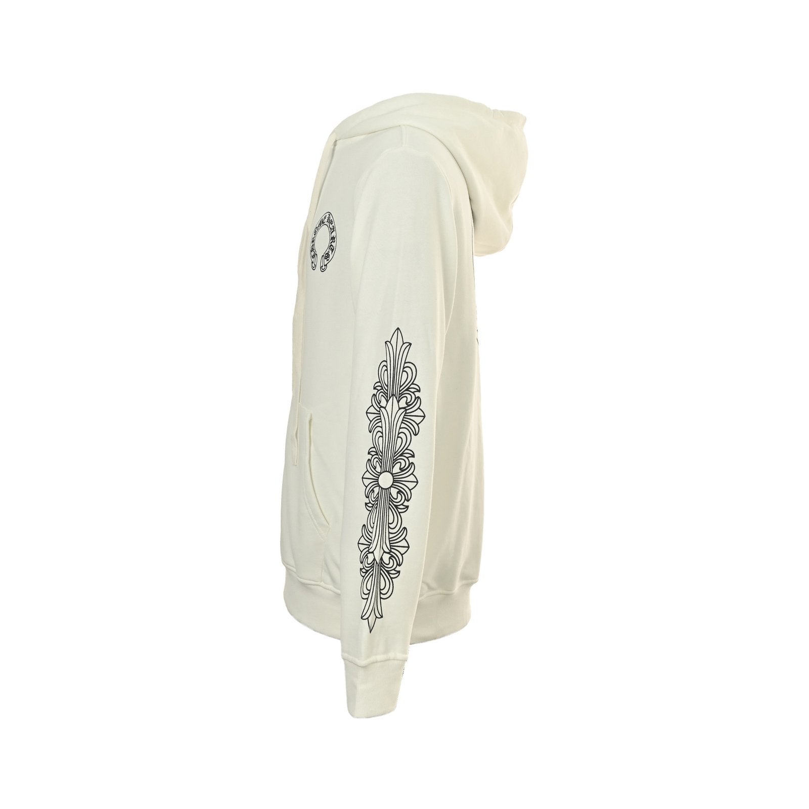 Chrome Hearts Horseshoe Logo Zip Up White
