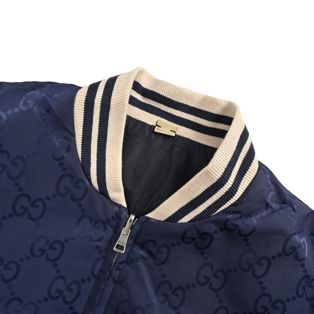 Gucci Reversible Nylon Canvas Jacket in Dark Blue