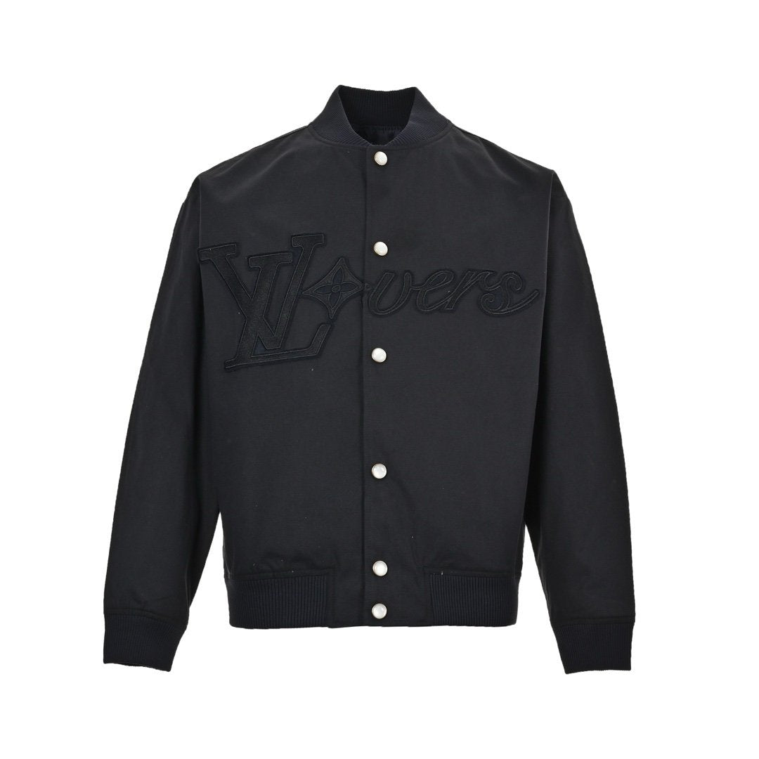 Louis Vuitton Embroidered Cotton Bomber Black