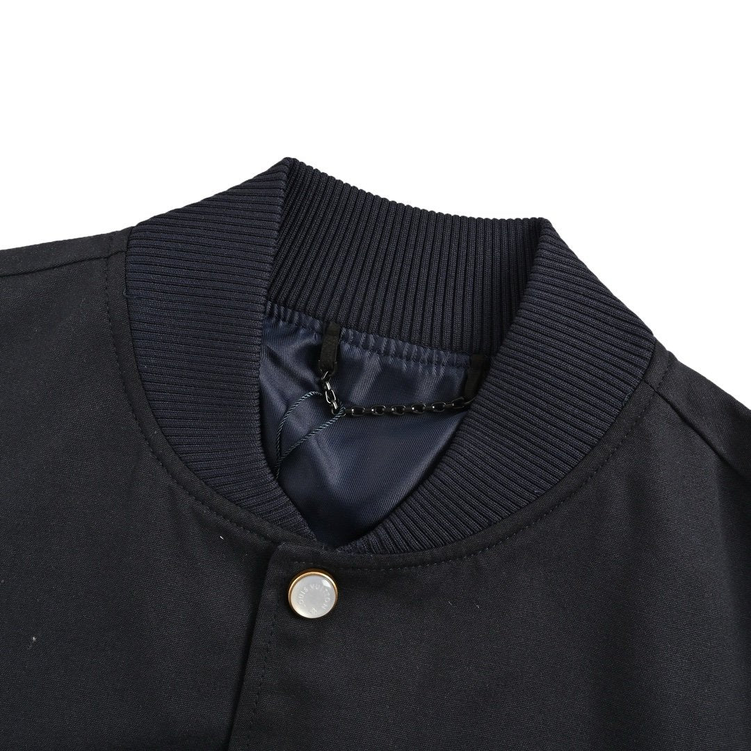 Louis Vuitton Embroidered Cotton Bomber Black