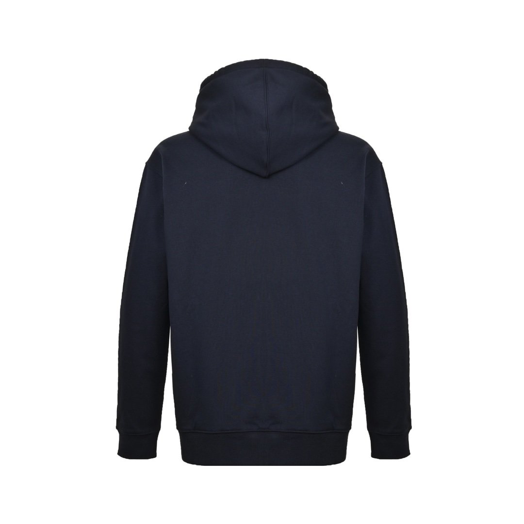 Burberry Hove Check Hood Embroidery Logo Zip Hoodie Navy