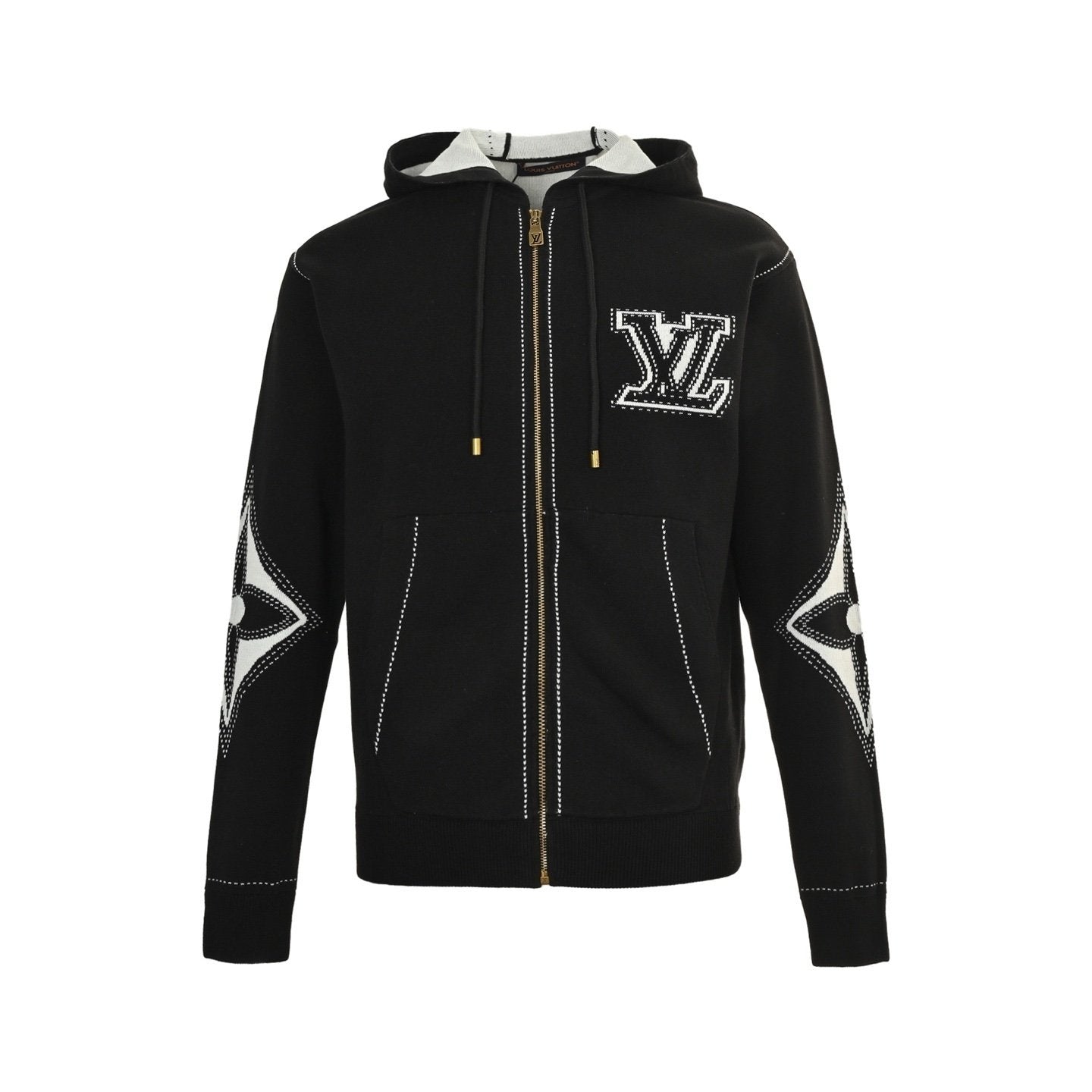 Louis Vuitton Graphic Intarsia Zipped Cotton Hoodie