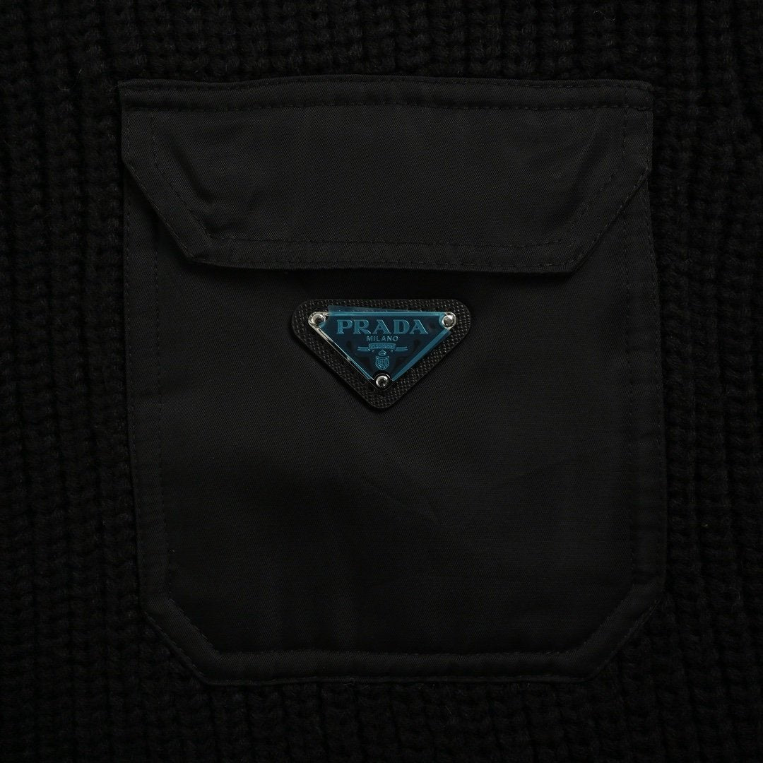 Prada Wool & Cashmere Cardigan Black