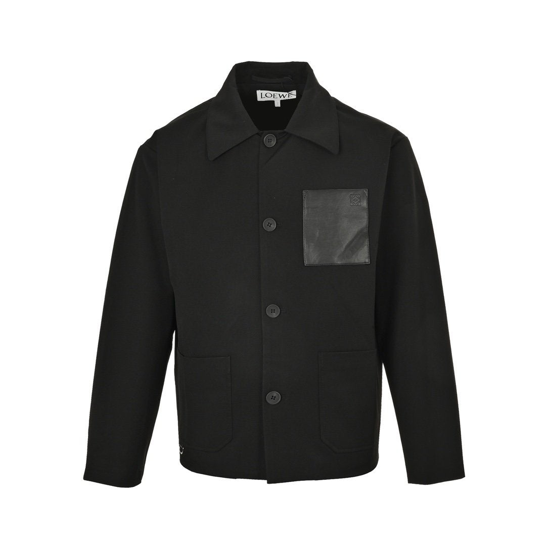 Loewe Wool Workwear Jacket In Black