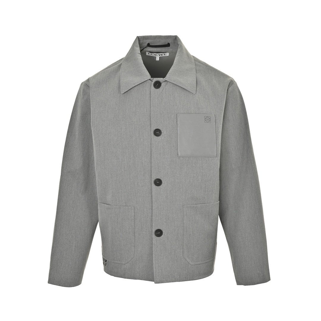 Loewe Wool Workwear Jacket In Grey