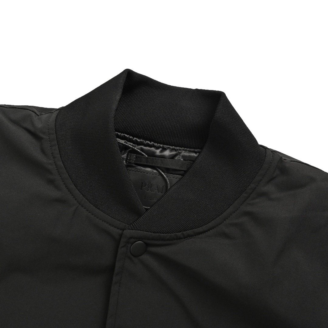 Prada Triangle Logo Bomber Jacket Black