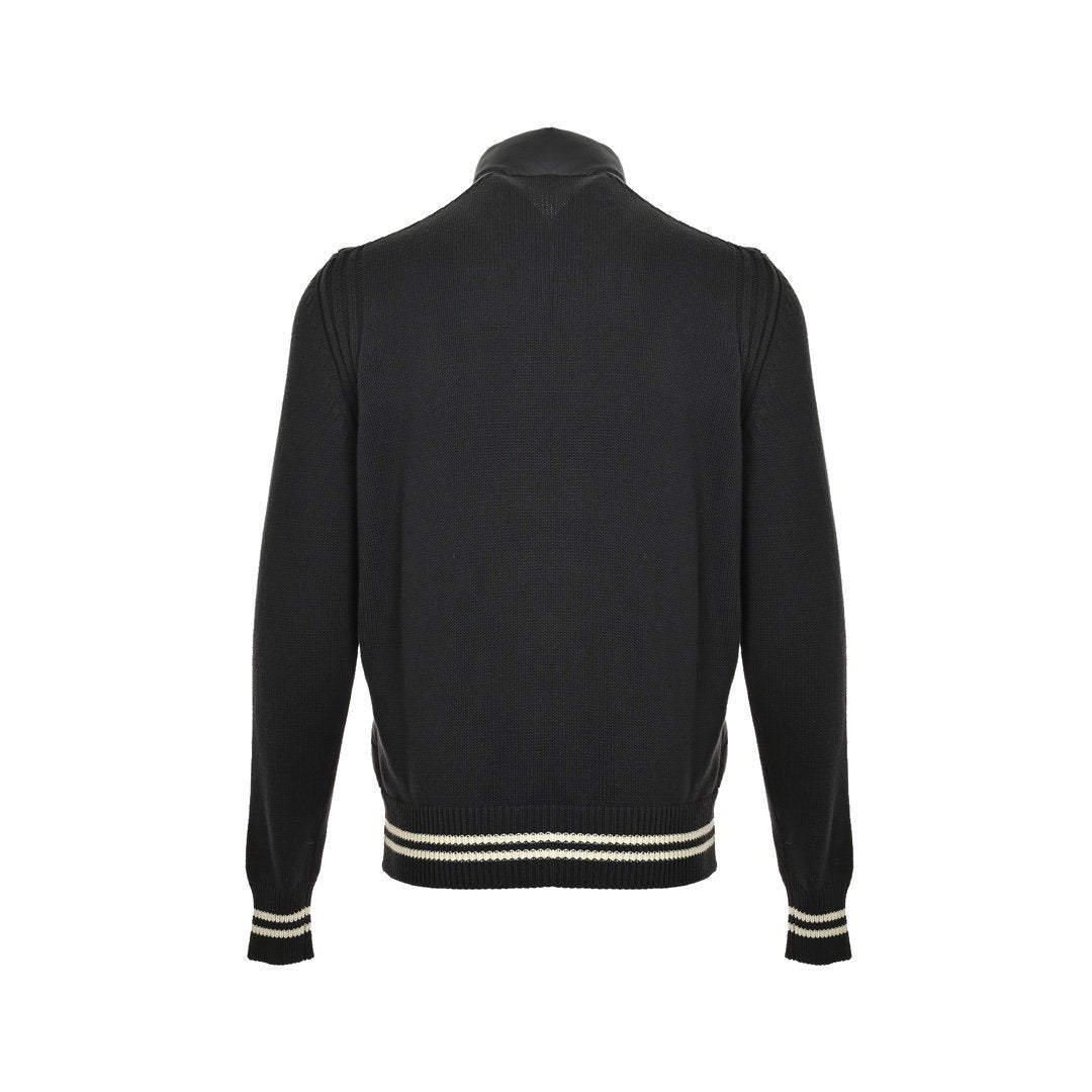 Moncler Padded Cotton Cardigan In Black
