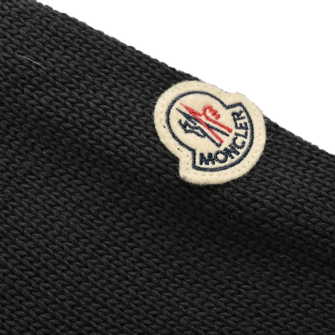 Moncler Padded Cotton Cardigan In Black