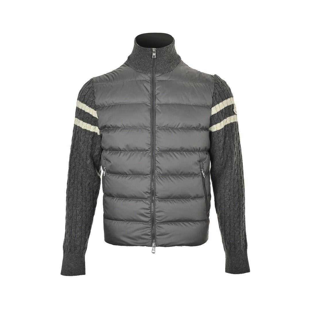 Moncler Padded Wool Zip Up Cardigan