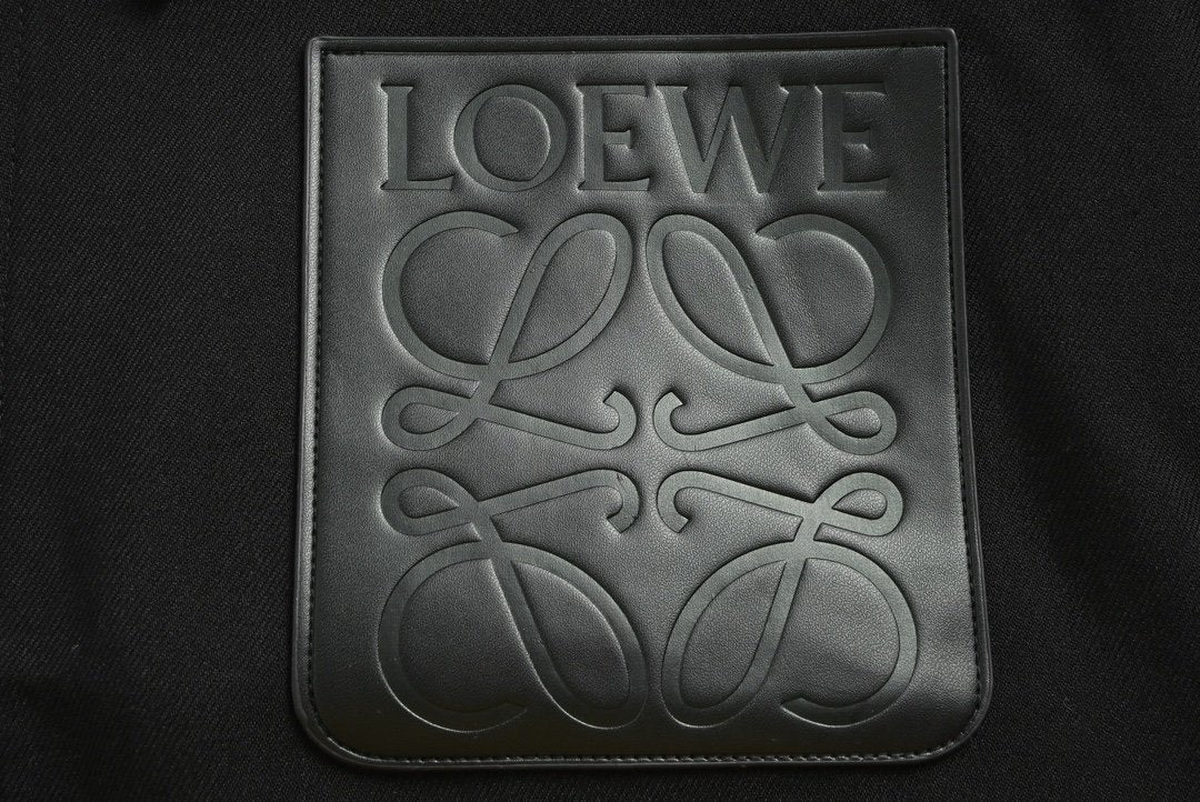 Loewe Hooded Anagram Zip Parka In Black