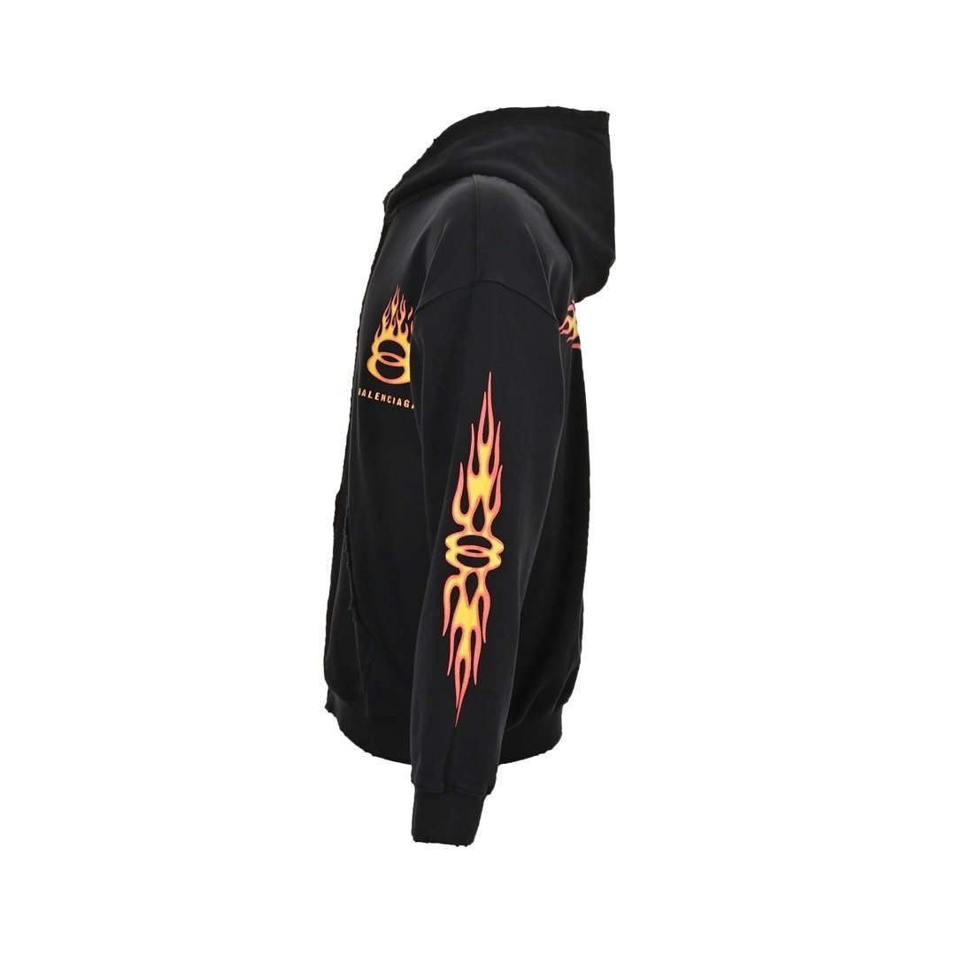 Balenciaga 2024 Graphic Print Zip Up Black